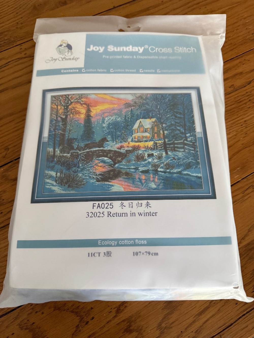 Return in Winter 11 Count Aida JOY SUNDAY Cross Stitching Kit New